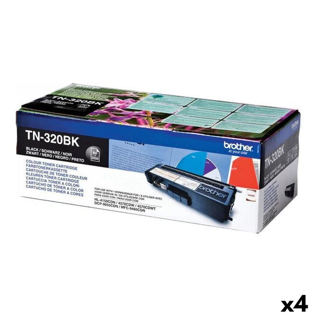 Toner Brother TN320BK Schwarz (4 Stück)